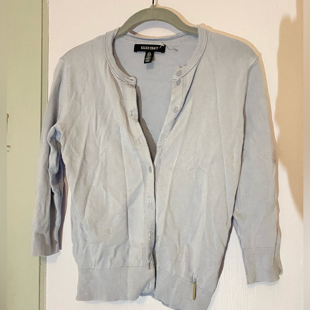 baby blue cardigan